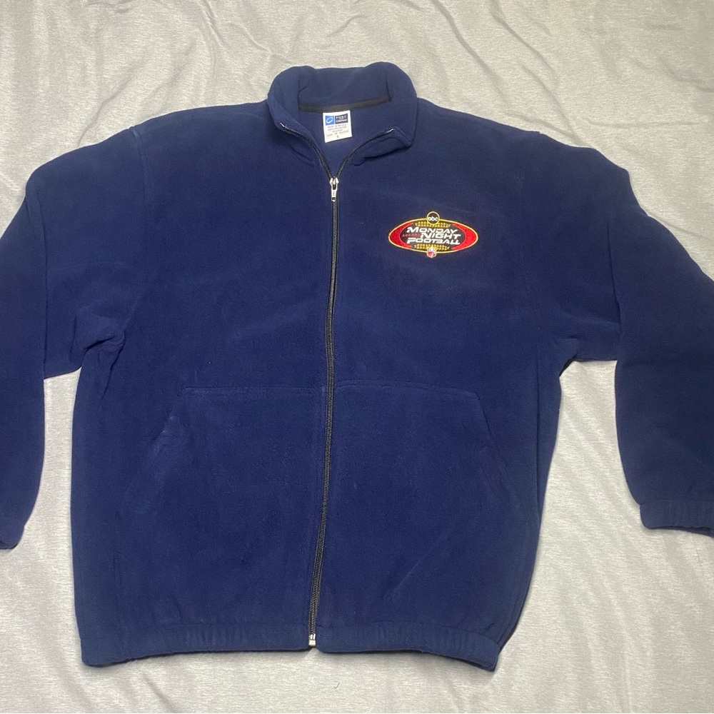 NFL Monday Night Football Navy Blue Fleece Jacket Size S Full Zip